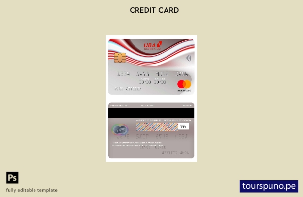 lista para imprimir plantilla de mastercard del banco Guinea UBA